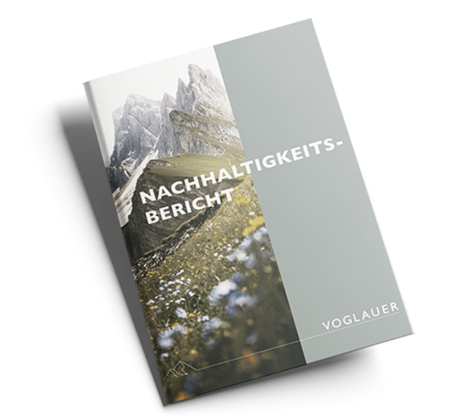 Cover des gedruckten Nachhaltigkeitsberichts von Voglauer